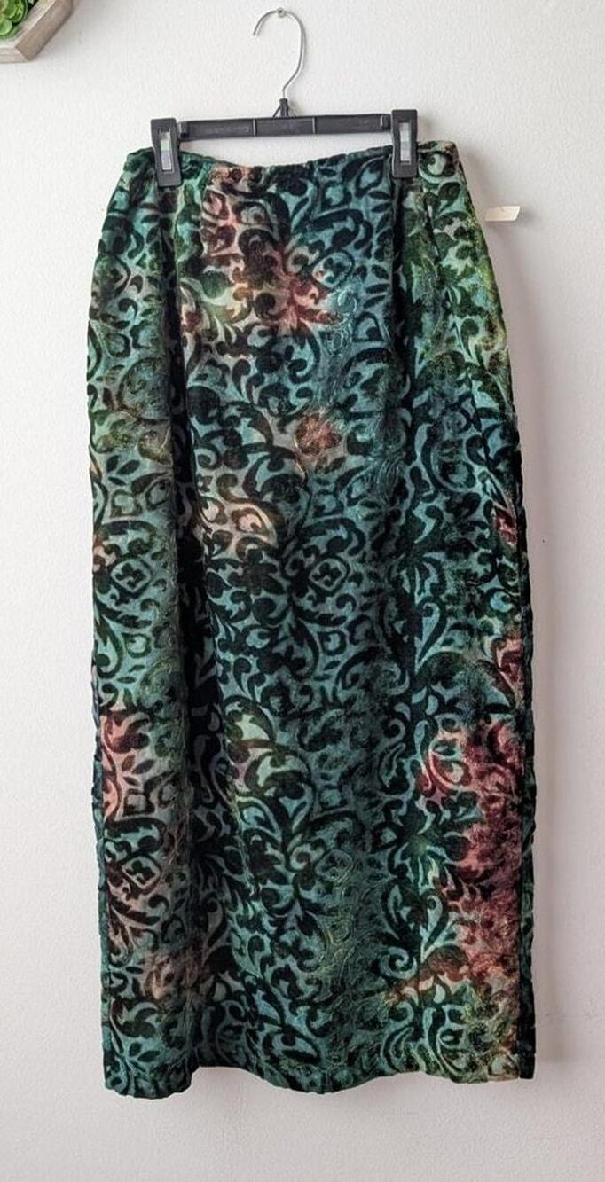 nwt gantos vintage burnout velvet skirt